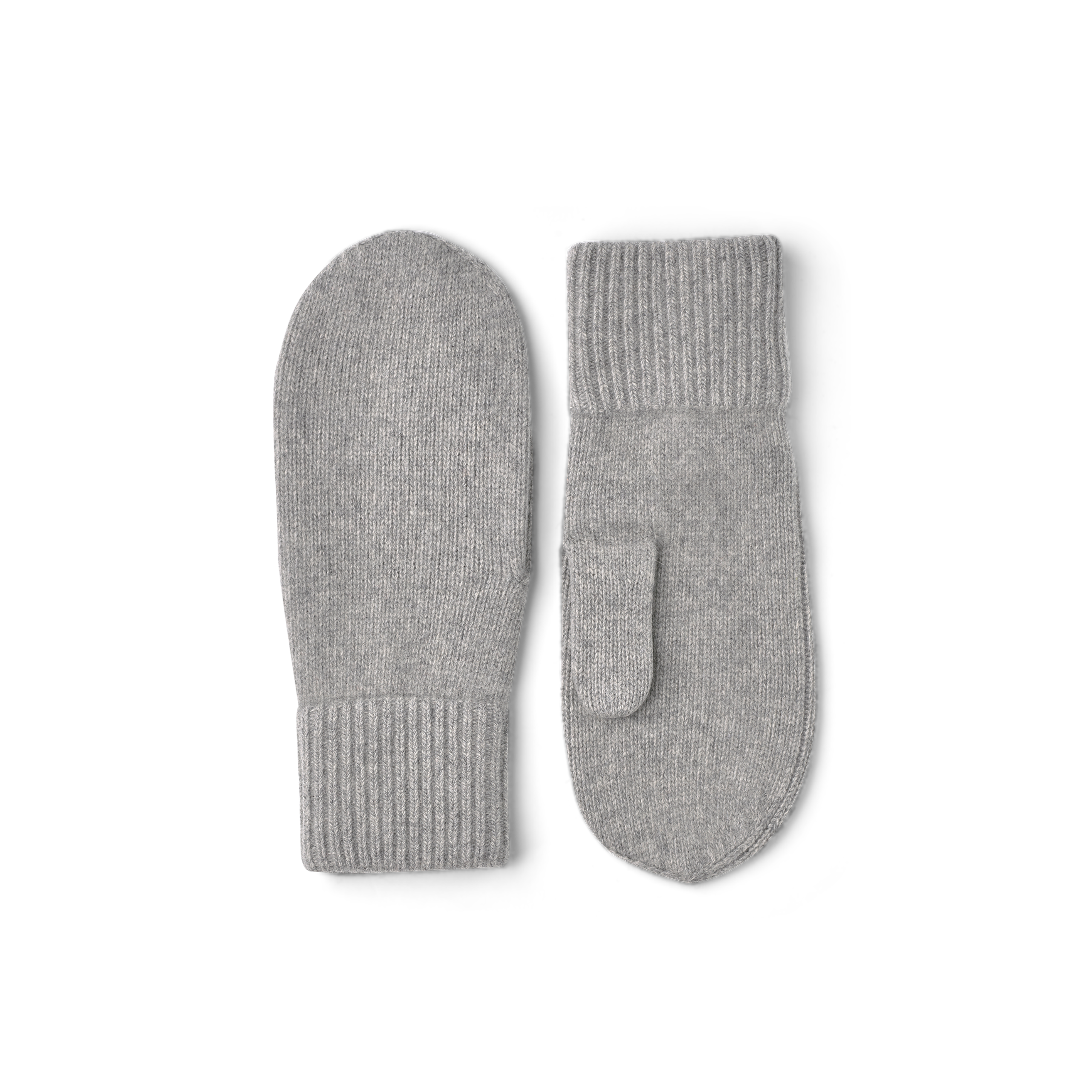 Light gray knitted cashmere mitten