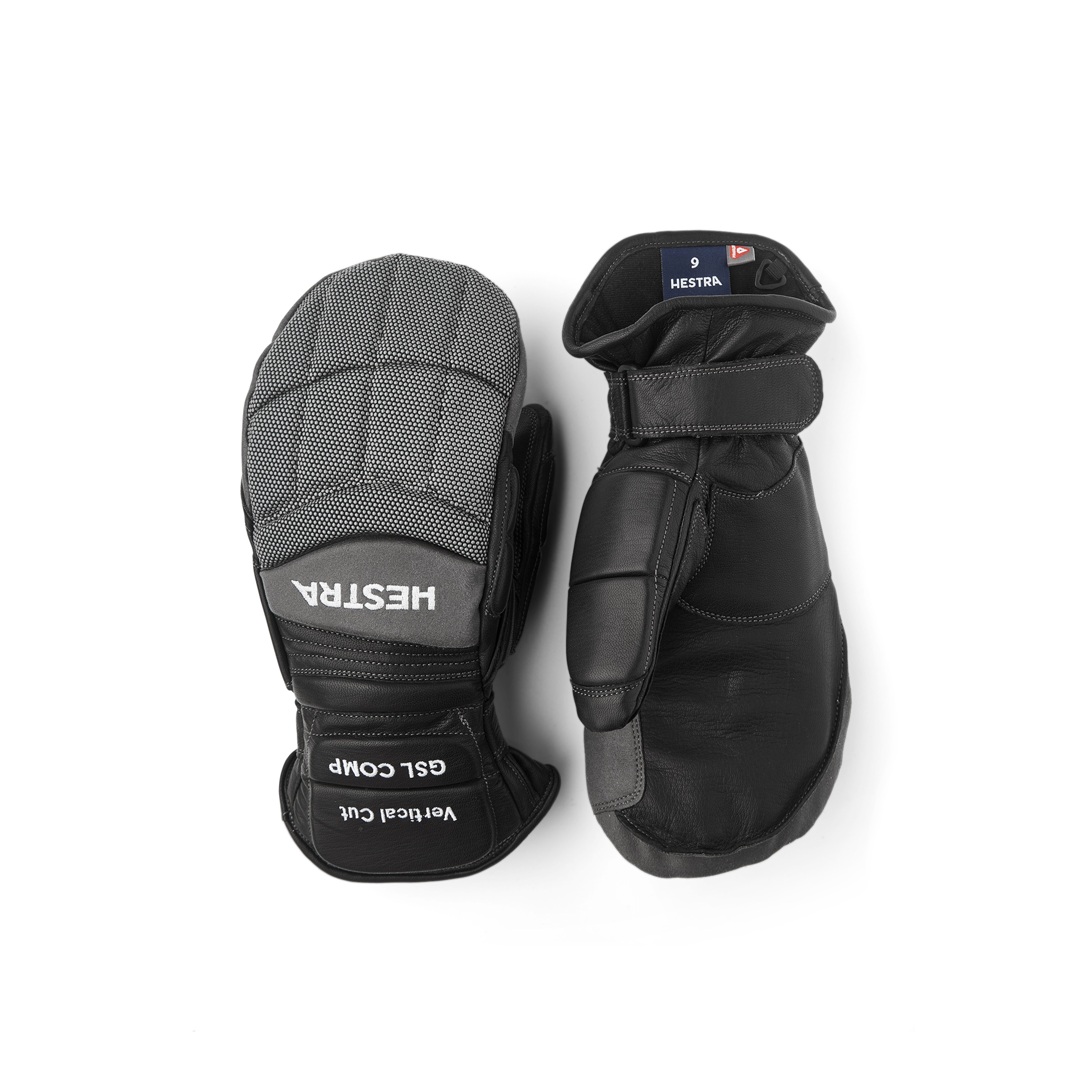 Black and gray goat leather mitten