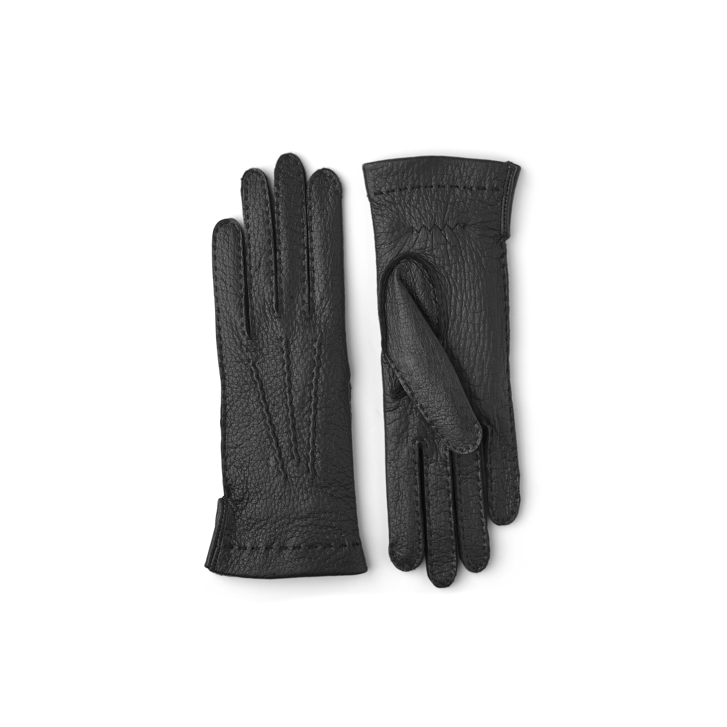 Black handsewn glove in peccary leather