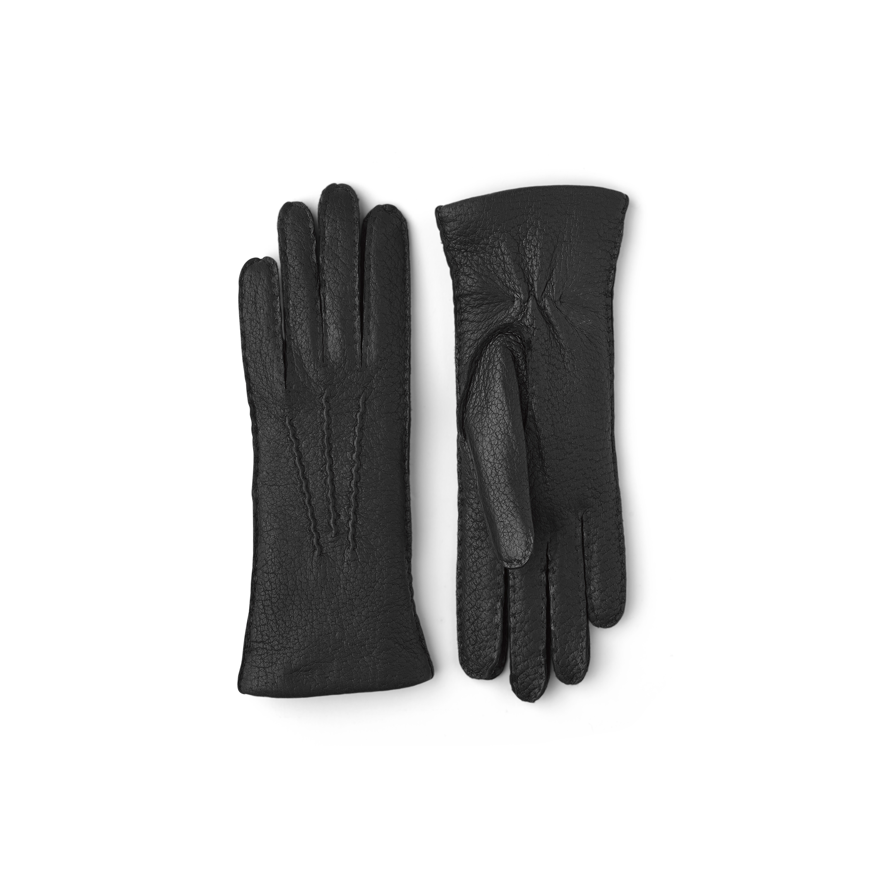 Brown hand-sewn peccary leather glove